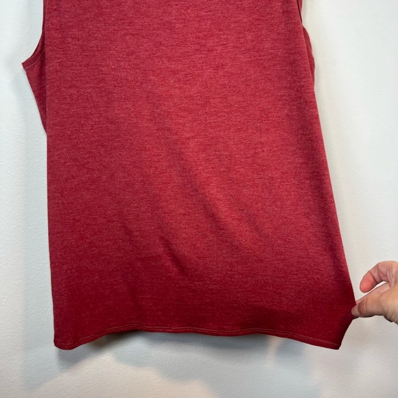 Zyia Active Women's Swirl Twist Back Tank Top Red Burgundy Open Back Stretch  XS - Picture 5 of 11